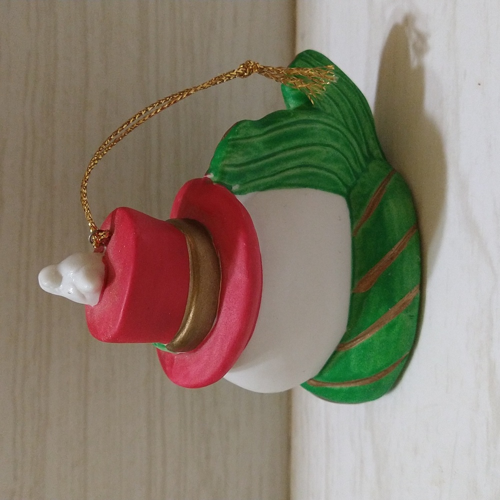 Vintage RARE Bisque Snowman Christmas Ornament Made in Taiwan - Picture 2 of 3